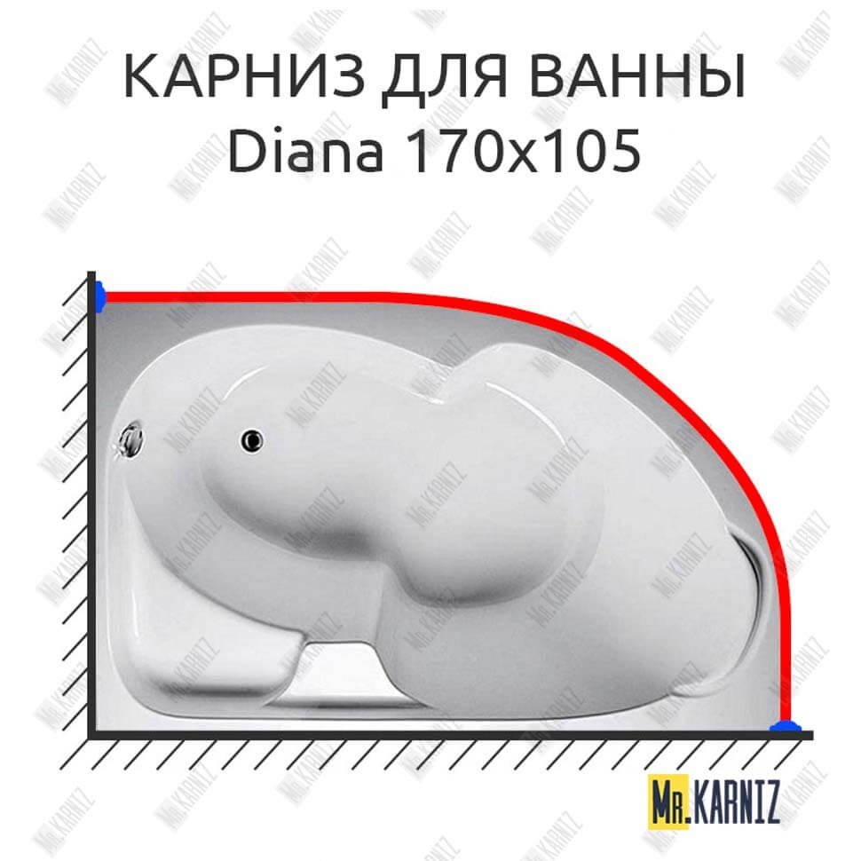 Карниз для ванны 1 MarKa Diana 170х105 Усиленный 20 мм MrKARNIZ Карниз для ванны 1 MarKa Diana 170х105 Усиленный 20 мм MrKARNIZ