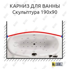 Карниз для ванны Aquatika Скульптура Передний борт 190х90 Усиленный 20 мм MrKARNIZ