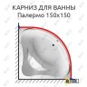 Карниз для ванны Aquavita Палермо 150х150 Усиленный 20 мм MrKARNIZ фото 1