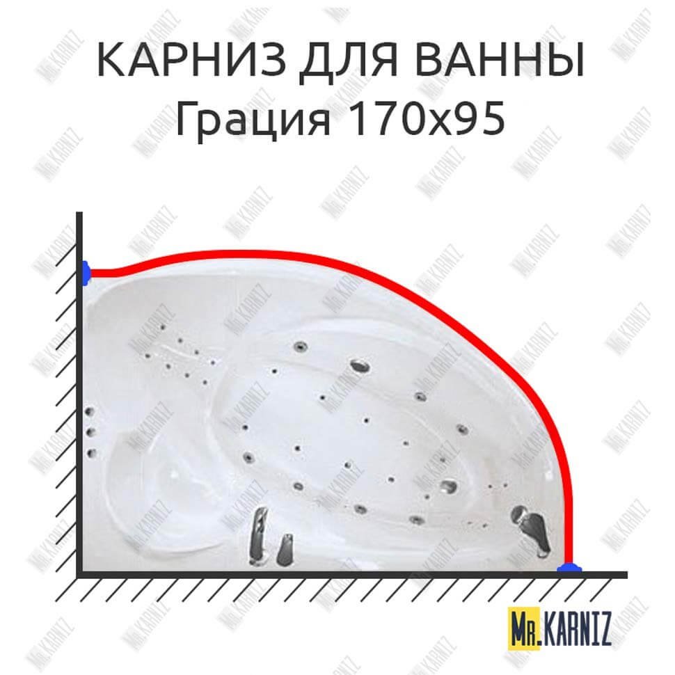 Карниз для ванны Цвет и стиль Грация 170х95 Усиленный 20 мм MrKARNIZ Карниз для ванны Цвет и стиль Грация 170х95 Усиленный 20 мм MrKARNIZ