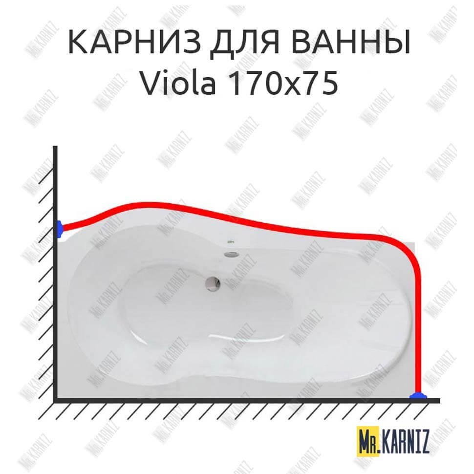 Карниз для ванны Polla Viola 170х75 Усиленный 20 мм MrKARNIZ Карниз для ванны Polla Viola 170х75 Усиленный 20 мм MrKARNIZ