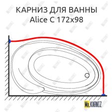 Карниз для ванны Doctor Jet Alice C 172х98 Усиленный 25 мм MrKARNIZ
