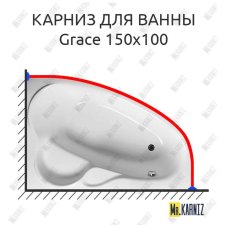 Карниз для ванны GNT GRACE 150х100 Усиленный 20 мм MrKARNIZ